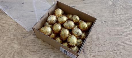 Dekoračné vajíčka - zlaté - plast - 35 mm, 