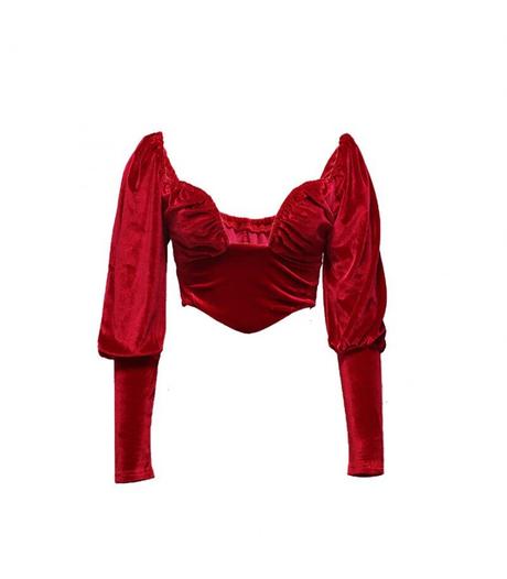 Zamatovy crop top, m