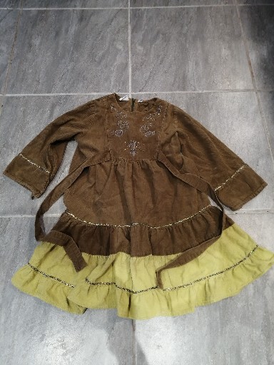 Prémiové kordové ľahké šaty v104, 5-6r, zn.topo, 104