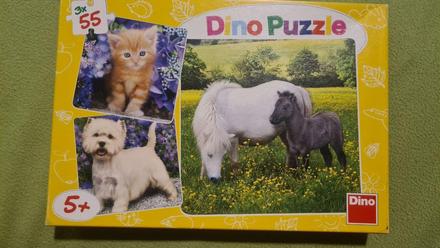 Puzzle zvieratká 3 x 55 ks, 