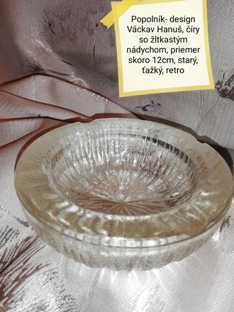 Sklenený retro popolník,