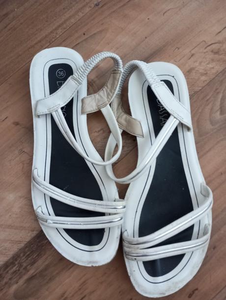 Biele sandale, texbasic,36