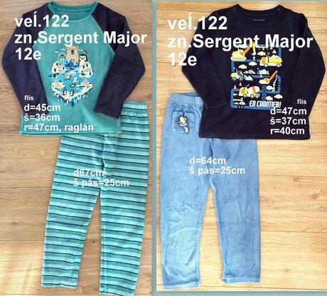 Chlapčenské pyžamá, veĺ.122, 2ks, sergent major, sergent major,122