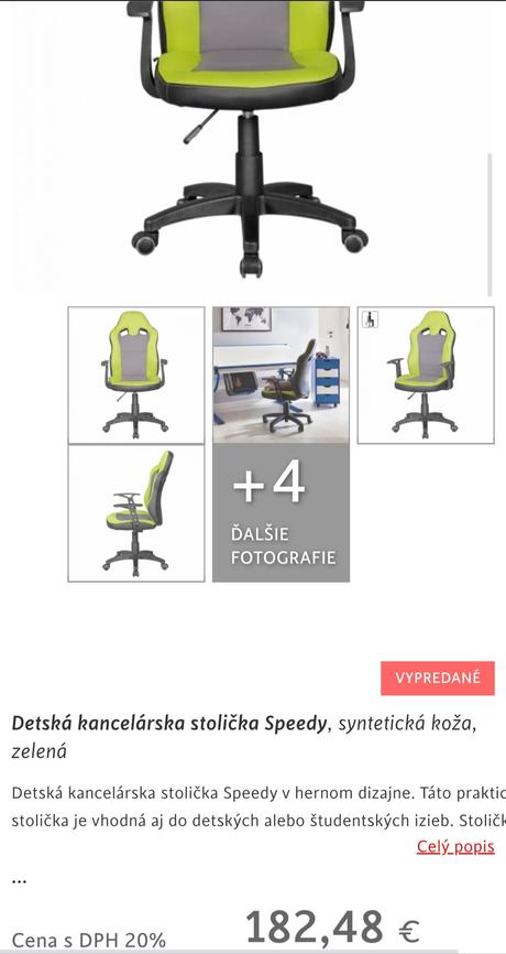 Detská kancelárska stolička, 