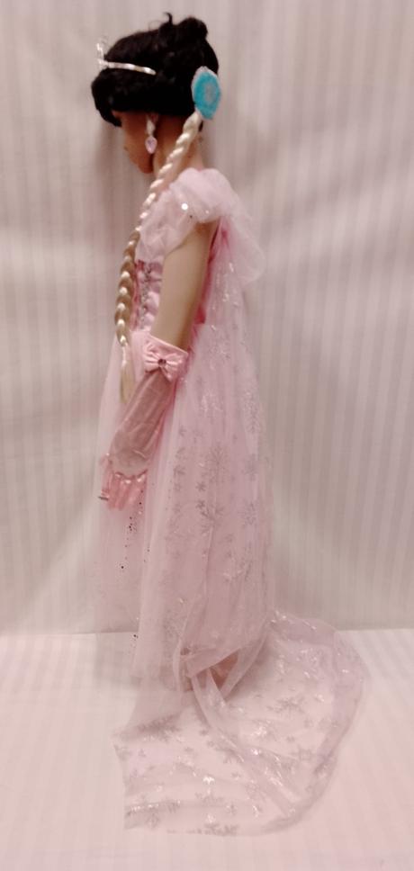 Princezná ružové šaty, závoj, mega set, cop 98-110,