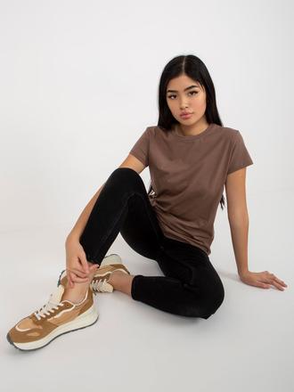 Dámske hnedé basic tričko, m / xxl