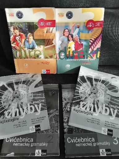 Učebnice anglické, nemecké, francúzske,