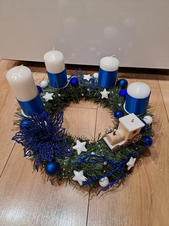 Adventný venček  modrý, 
