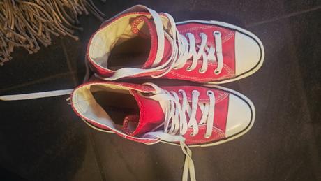 Plátené červené tenisky coversy, converse,36