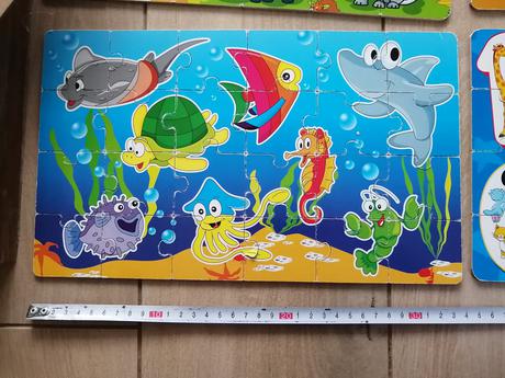 Drevené puzzle 4 x 24 dielikov v krabici, 