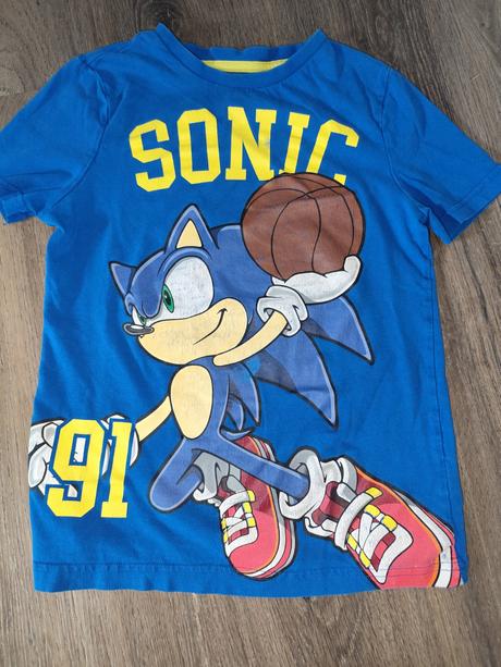 Tričko sonic + mickey mouse, 128