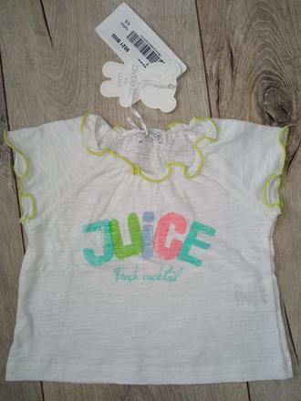 Dievčenské tričko s nápisom a fodričkami (68-74), 68 / 74