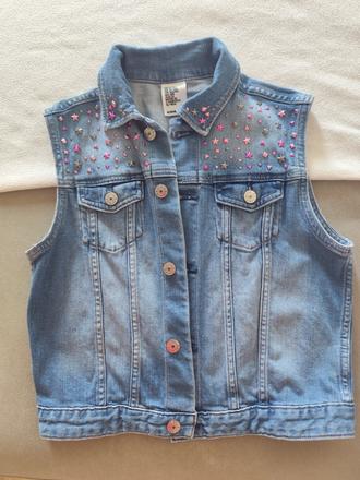 Dievčenská rifľová vesta veľ.eur 158, denim,158