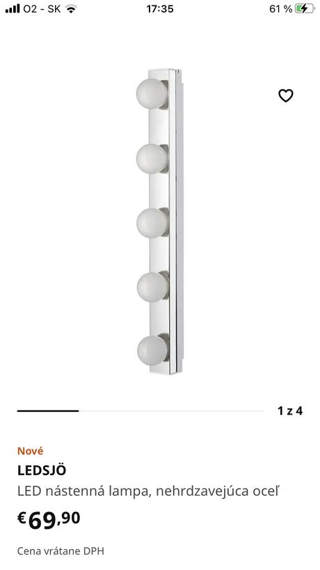 Osvetlenie k toaletnému stolu ikea ledsjö, 