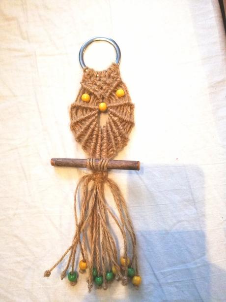 Dekorácia na stenu sova, macrame, 