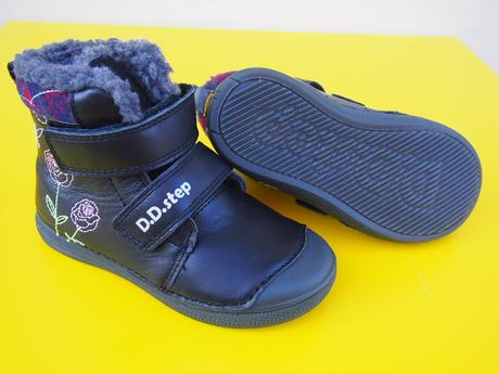 Detské kožené zimné topánky ddstep 049 black, d.d.step,25 - 30