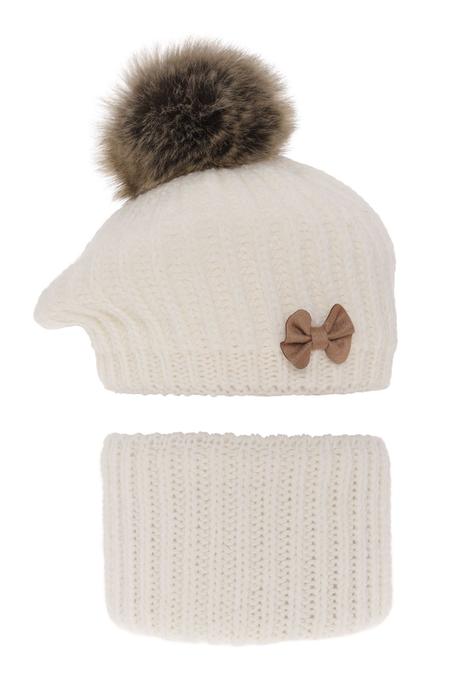 Dievčenský zimný komplet  baretka  a nákrčník, 48 / 50 / 52 / 54