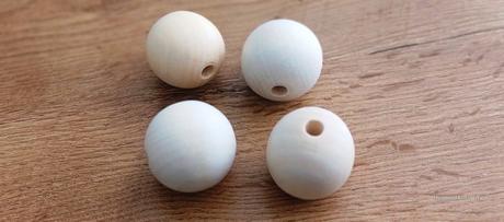 Korálka drevená - 40 mm - natur,