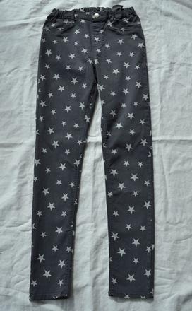 Šedé hviezdičkové nohavice super stav, h&m,164