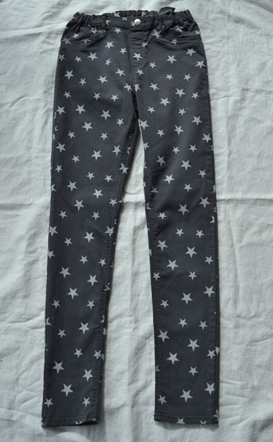 Šedé hviezdičkové nohavice super stav, h&m,164
