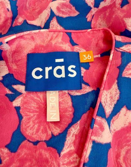 Luxusné kvetinové šaty crās modro-ružové, 36