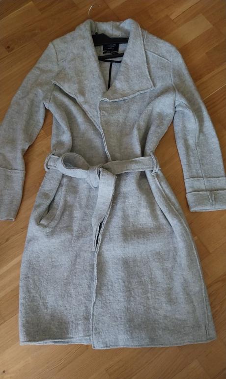Sivý prechodný zavinovací kabát, reserved,m