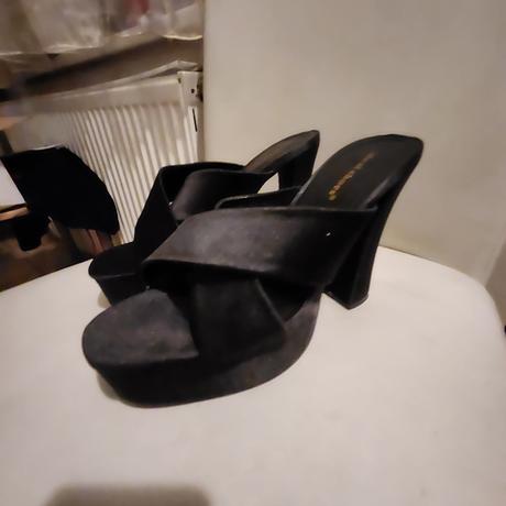 Čierne šľapky na platforme, 38