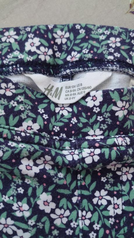 Nádherné kvietkované pevnejšie nohavice h&m, h&m,134