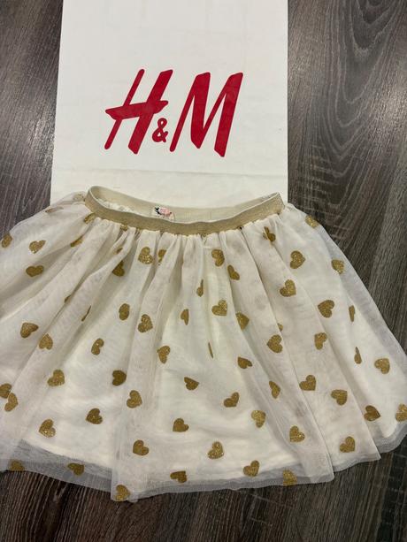 H&m dievčenska tylova sukna so srdieckami, h&m,128