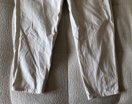 Krémové bavlnené nohavice s vysokým pásom s/m, s