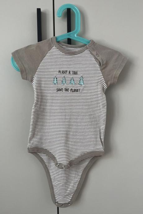 Béžové pásikavé body s krátkym rukávom so cute, 86
