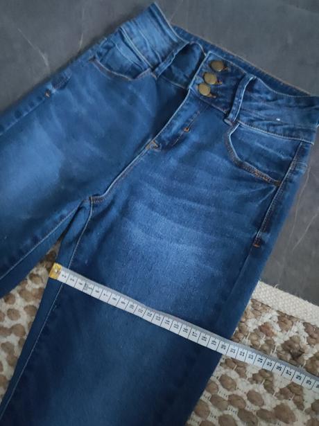 Strečové rifle s extravysokým pásom, denim co,s