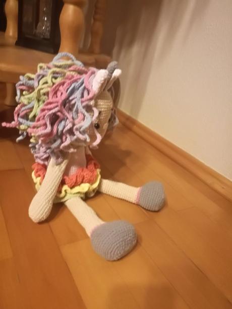 Hačkovaná bábika jednorožec, 