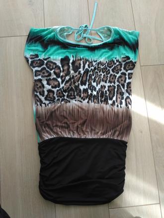 Letné predĺžené tričko, tunika s čipkou, s