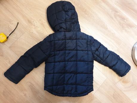 Tmavomodra zimna bunda s kapucnou 98/104, 98