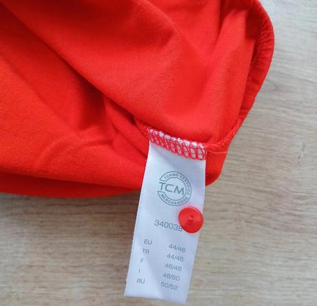 Oranžové tričko tchibo na gombík, tchibo,46