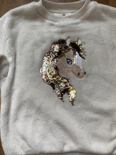 Plysové mikiny flitrový koník h&m, 110