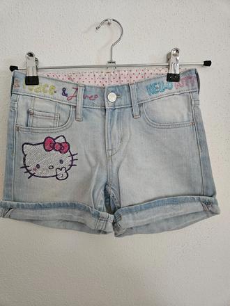 Hello kitty džínsové kraťasy/šortky 128, h&m,128