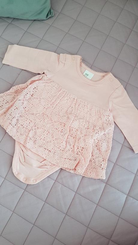 Novorodenecke body so suknickou 56, h&m,56