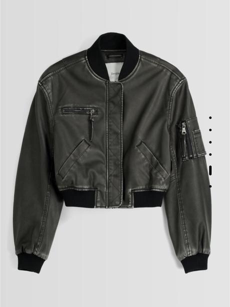 Koženková bombera, bershka,s