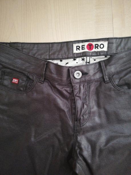 Lesklé rifle tenšie retro jeans (27 a 28), 28