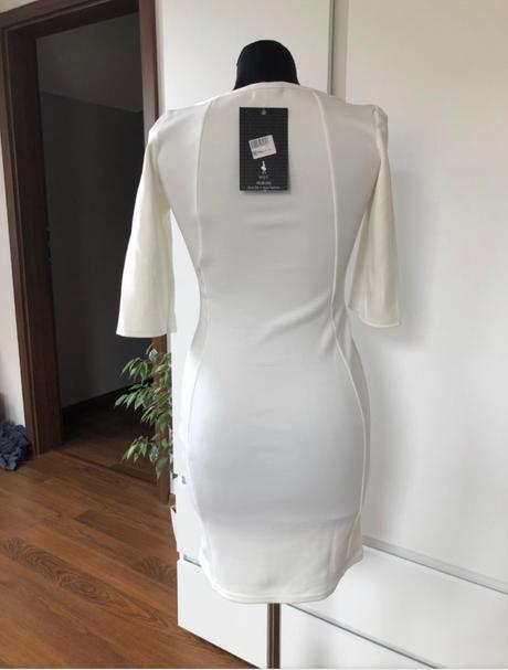 Biele elastické šaty, s