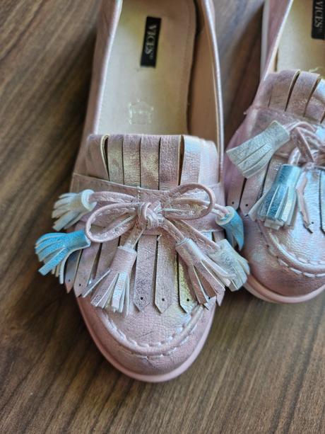 Kožené ružovkasté topánky, 38