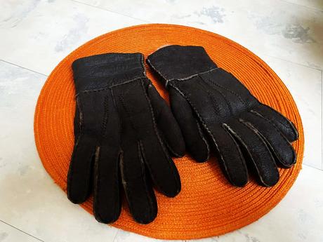 Kožušinové teplé rukavice -strihaný baran, l