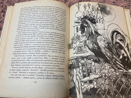 Krásna stará retro kniha biely bim čierne ucho,