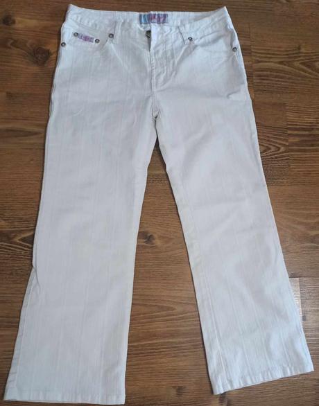 Biele nohavice rifľové elastické veľkosť 29 (3/4), 30