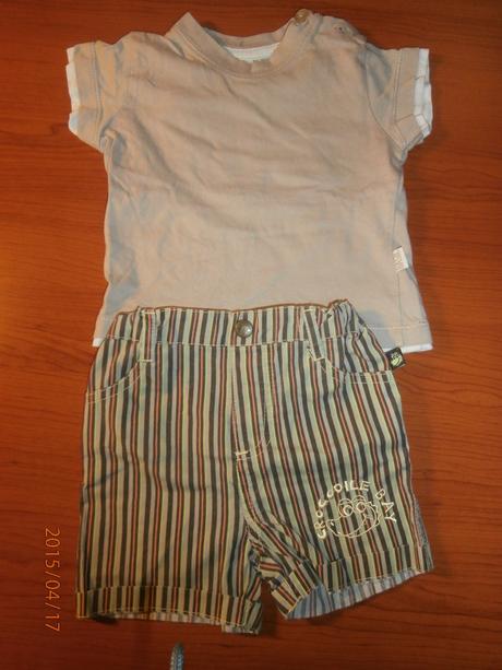 Súprava tričko+kraťasy pruhované, kik,74