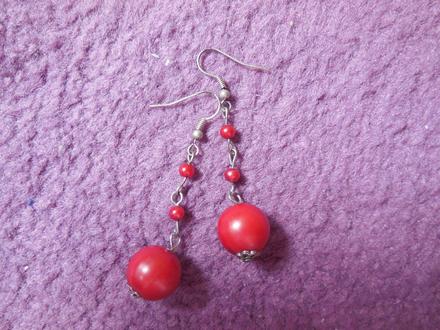 Červené nausnice 3 kusy, 