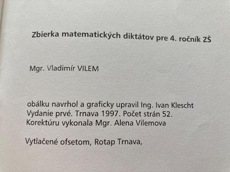 Zbierka matematických diktátov pre 4. ročník zš,