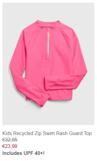 Plavkový top s uv ochranou, gap,152